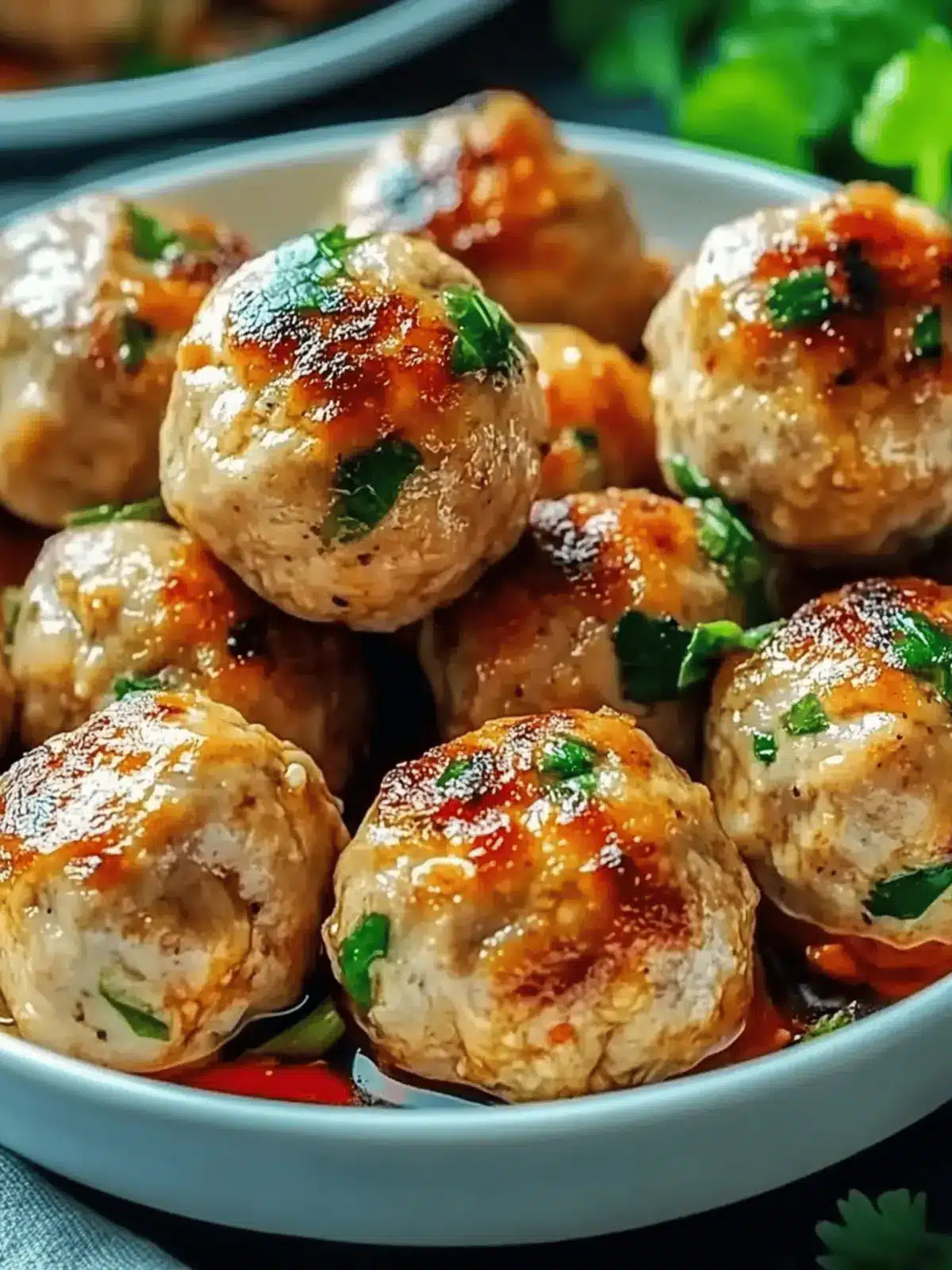 Zesty Easy Thai Baked Chicken Meatballs with Peanut Sauce 4 Easy Thai Baked Chicken Meatballs