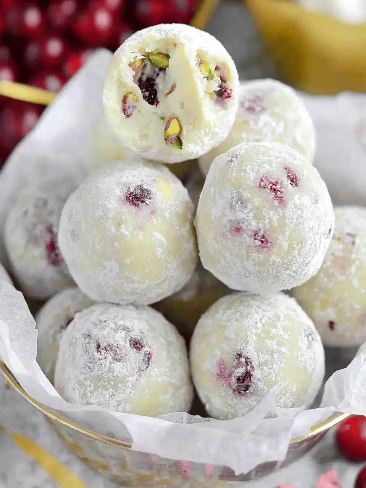 Cranberry Pistachio White Chocolate Truffles You'll Adore 3 Cranberry Pistachio White Chocolate Truffles