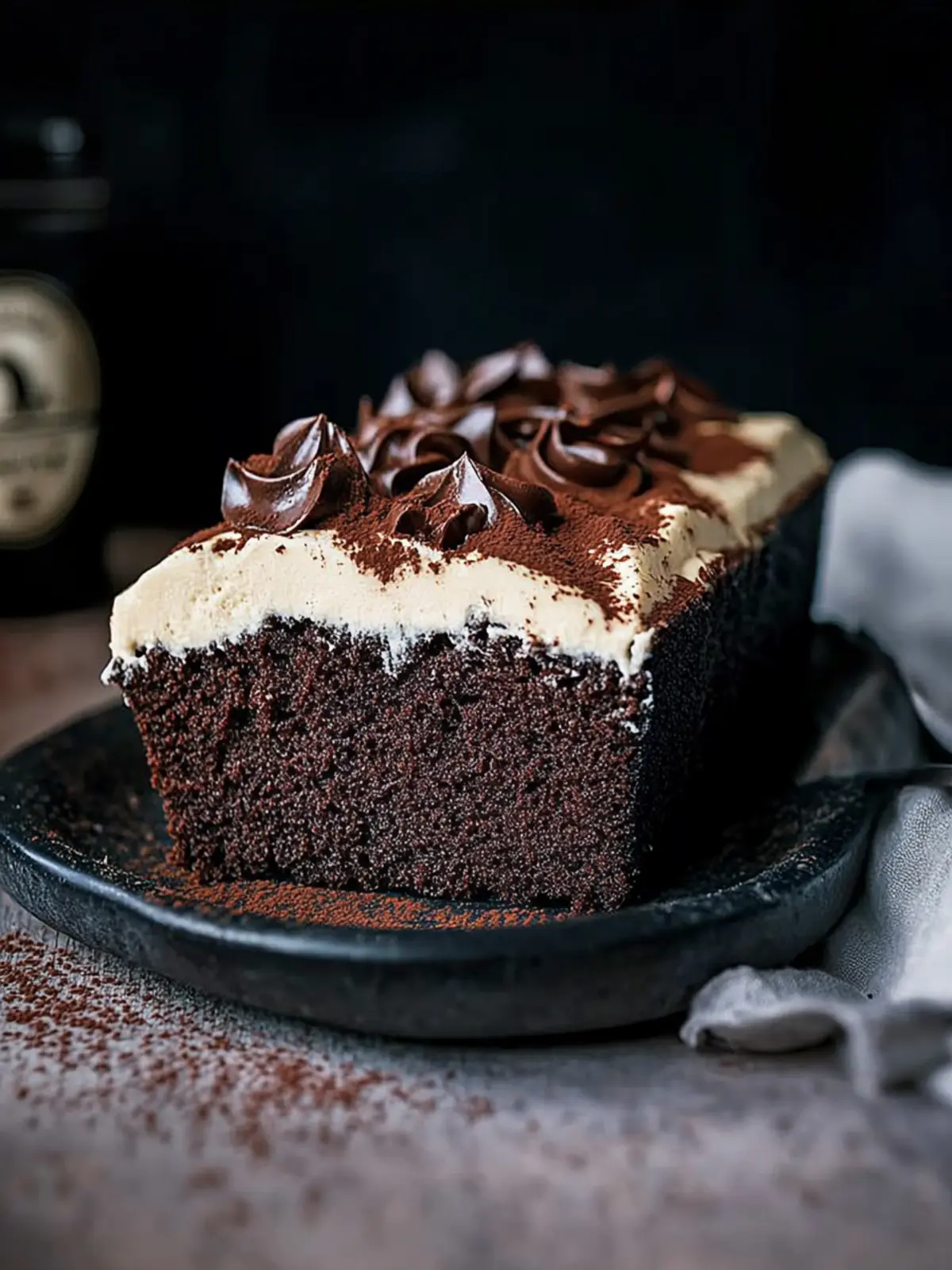 Irresistible Rich Chocolate Loaf Cake with Baileys Frosting 2 Rich Chocolate Loaf Cake with Baileys Original Irish Cream Cream Cheese Frosting