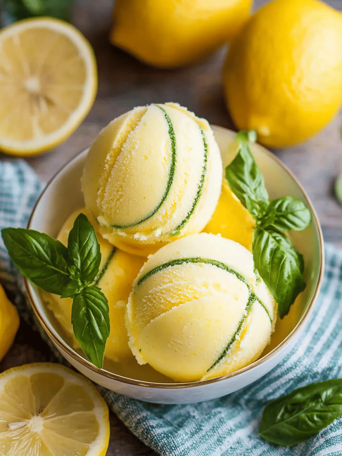 Zesty Lemon Basil Sorbet: Your Summer Chill-Out Delight 2 Lemon Basil Sorbet