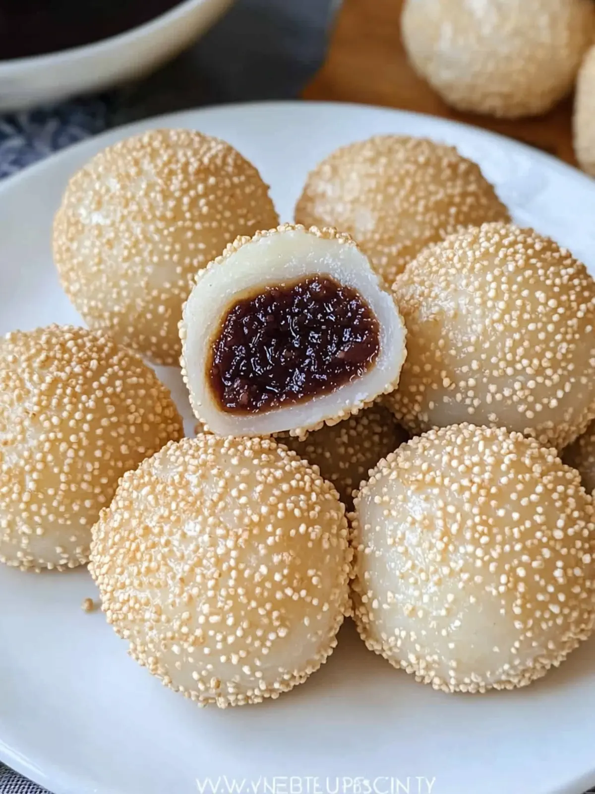 Delicious Sesame Balls with Red Bean Paste Filling Recipe 2 Red Bean Paste Filling