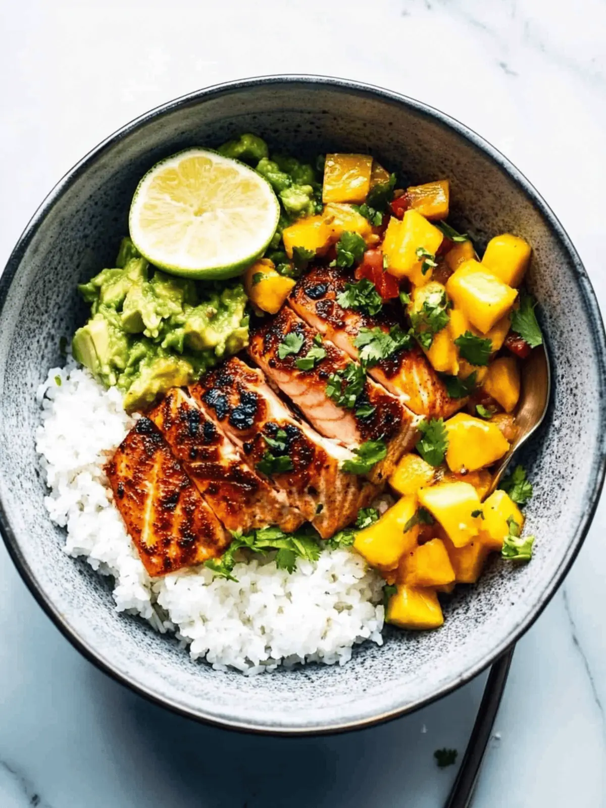 BBQ Salmon Bowls with Mango Avocado Salsa for Epic Weeknight Wins 4 BBQ Salmon Bowls with Mango Avocado Salsa