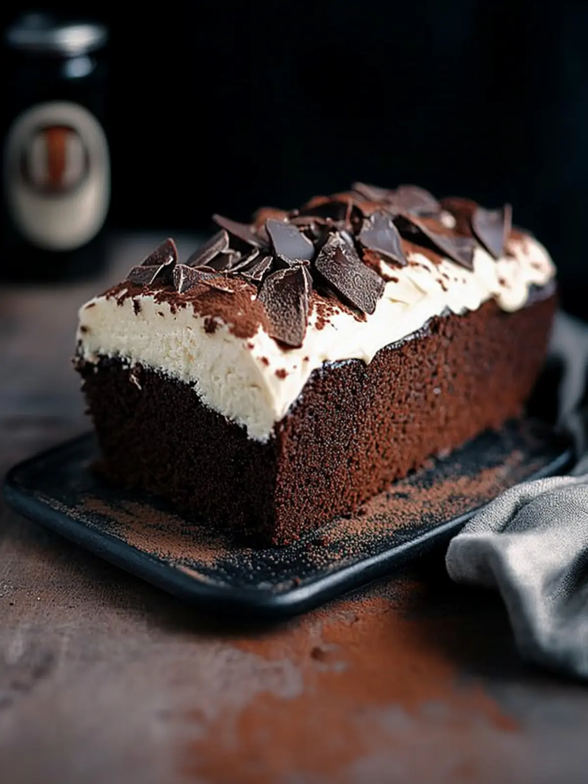 Irresistible Rich Chocolate Loaf Cake with Baileys Frosting 3 Rich Chocolate Loaf Cake with Baileys Original Irish Cream Cream Cheese Frosting