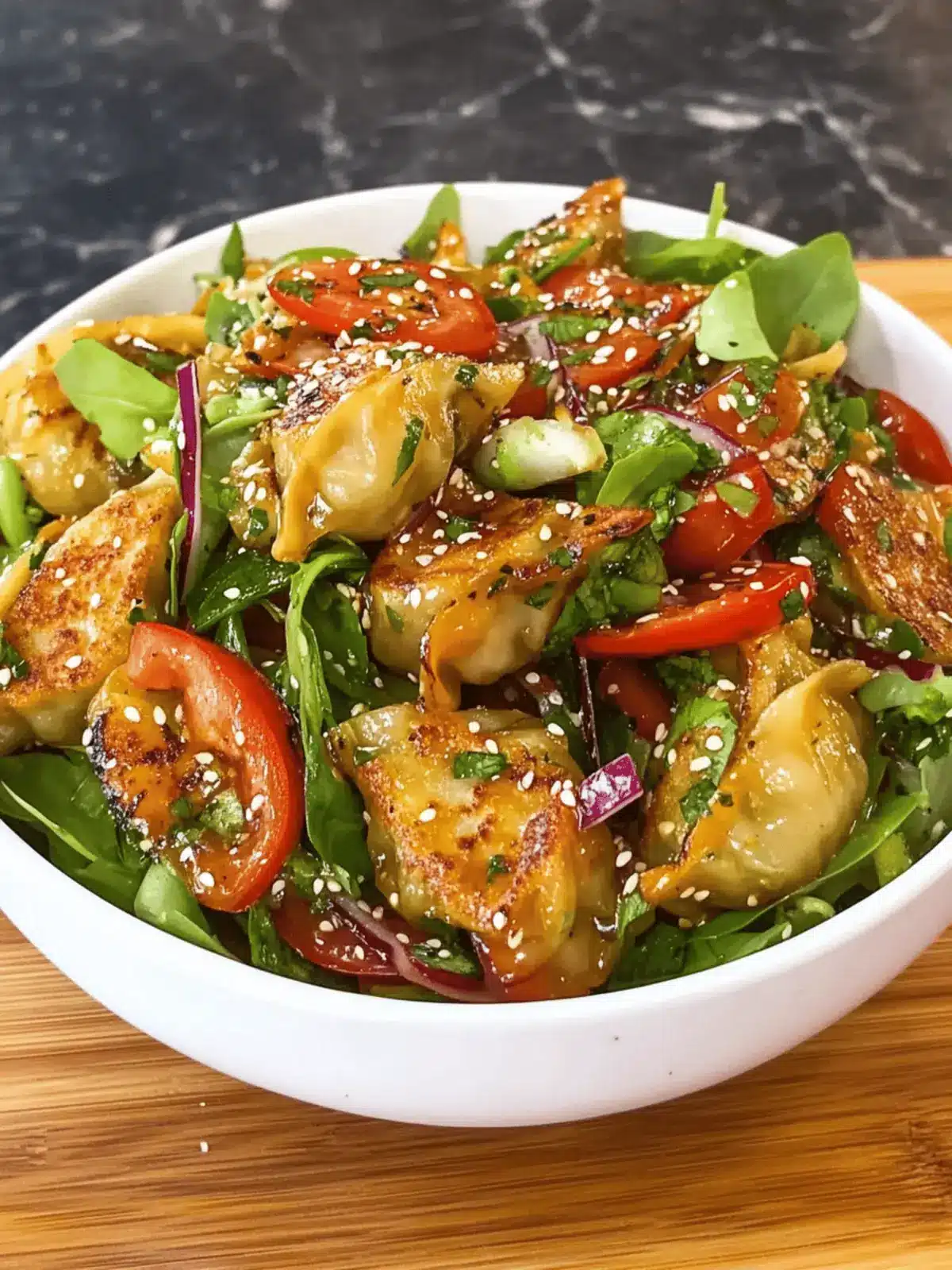Crispy Dumpling Salad: A Zesty Twist on Vegan Freshness 3 Crispy Dumpling Salad