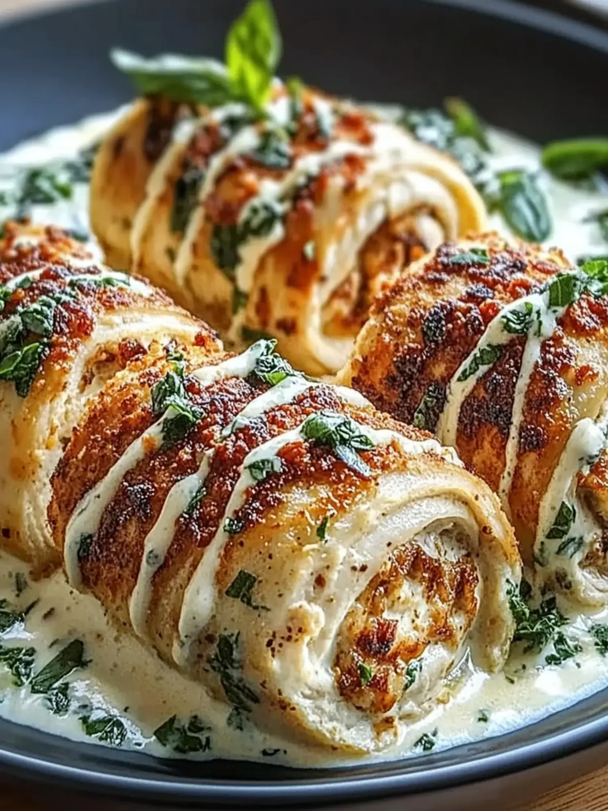 Delicious Creamy Tuscan Chicken Roll-Ups for Your Dinner Table 4 Creamy Tuscan Chicken Roll-Ups