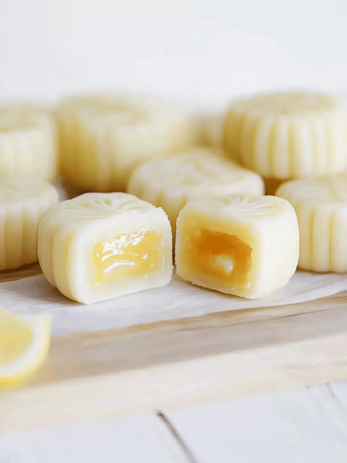 Lemon Snow Skin Mooncakes with Irresistible Curd Lava Filling 4 Lemon Snow Skin Mooncakes with Lemon Curd Lava Filling