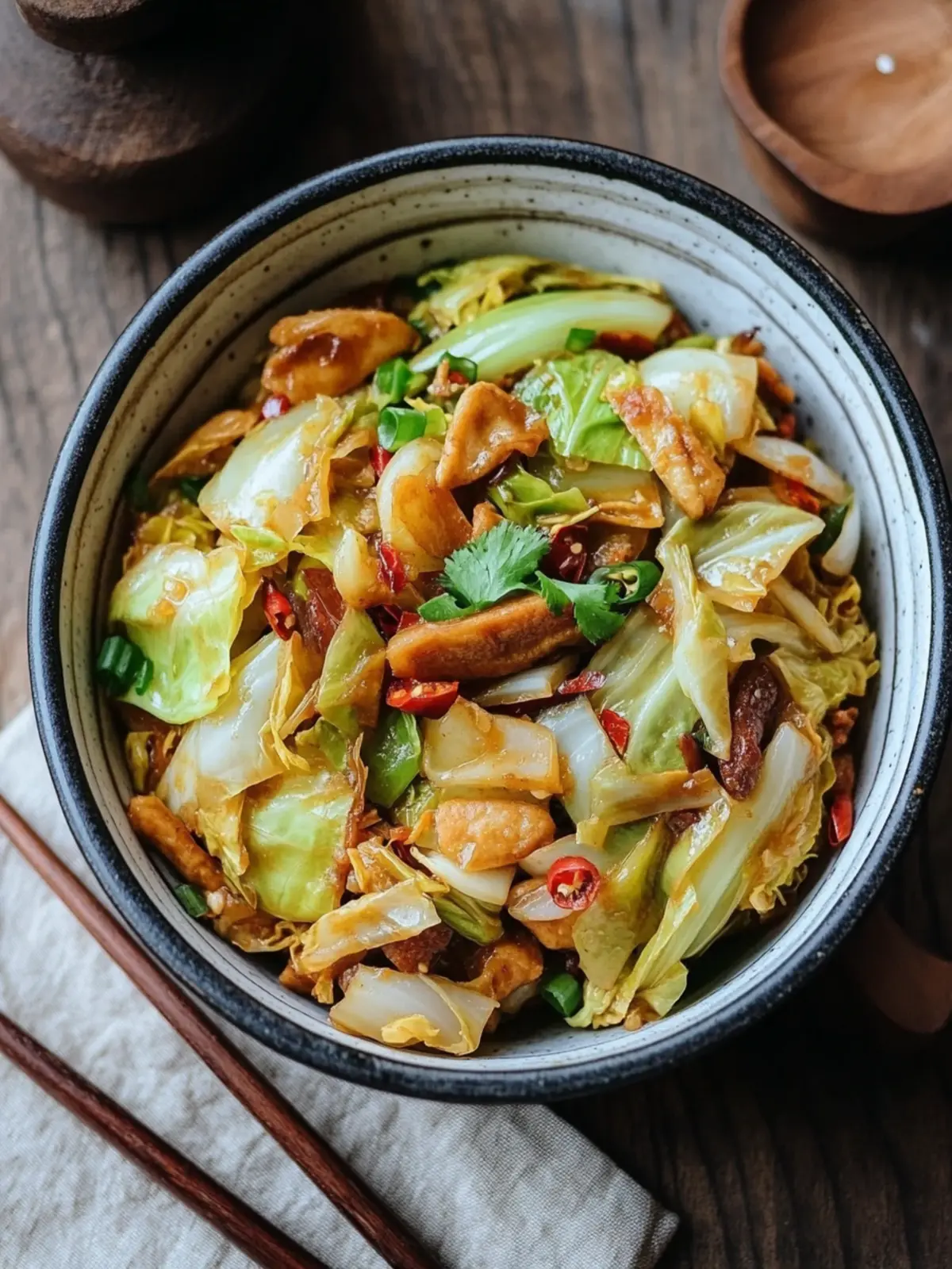Savory Chinese Cabbage Stir-Fry with Crispy Pork Belly 4 Chinese Cabbage Stir-Fry
