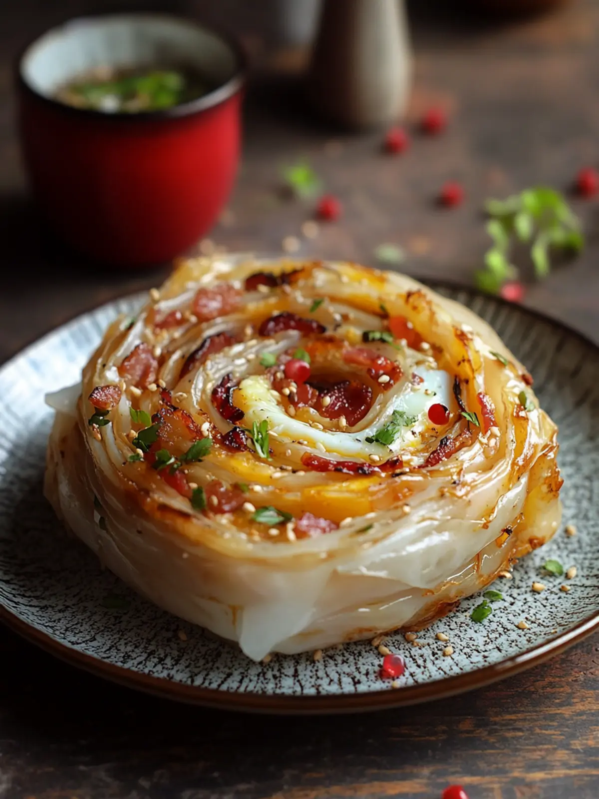 Bacon Egg and Cheese Rice Paper Spirals: A Crunchy Delight 4 Bacon Egg and Cheese Rice Paper Spiral