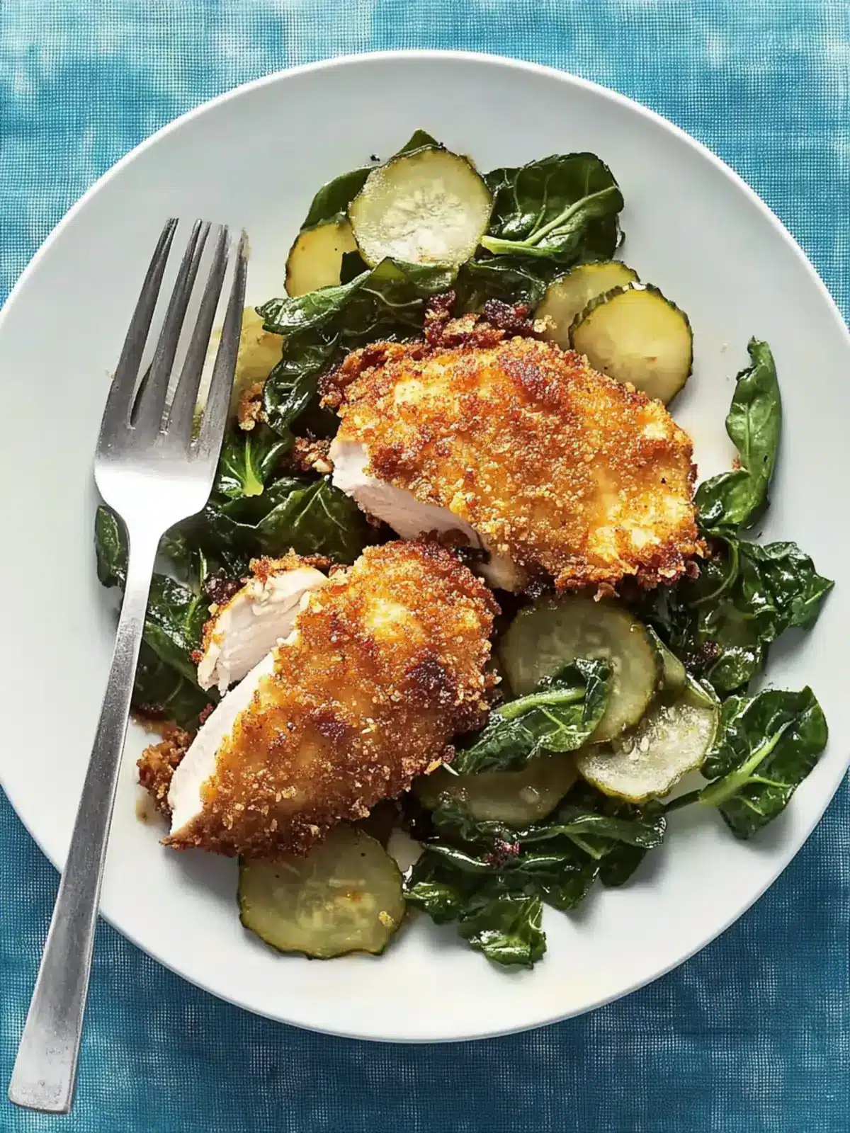 Crispy Coconut Chicken with Zesty Pickled Pepper Collards 2 Coconut Chicken with Pickled Pepper Collards
