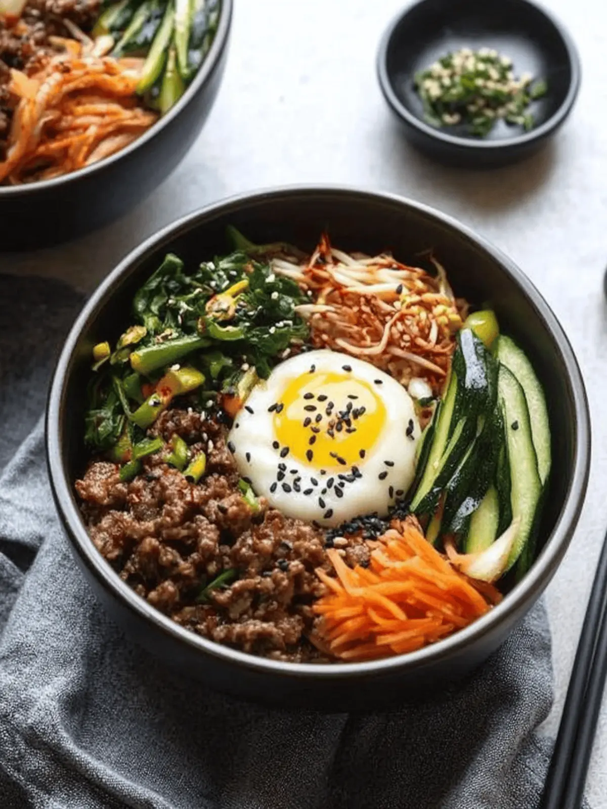 Savory Bibimbap Recipe: Korean Rice Bowl with Veggies Delight 2 Savory Bibimbap Recipe: Korean Rice Bowl with Veggies Delight
