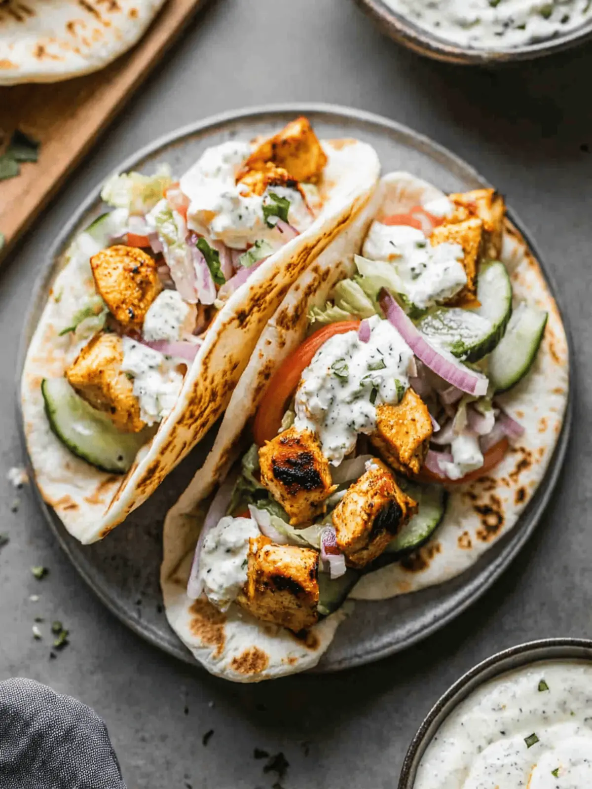 Mouthwatering Chicken Gyros with Easy Homemade Tzatziki 3 Mouthwatering Chicken Gyros with Easy Homemade Tzatziki