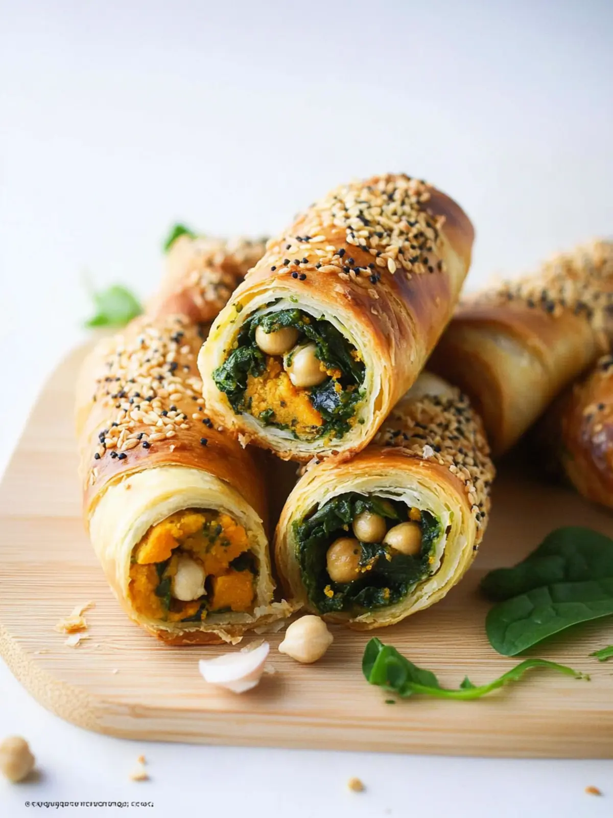 Irresistible Spinach, Chickpea and Sweet Potato Sausage Rolls 4 Spinach, chickpea and sweet potato sausage rolls