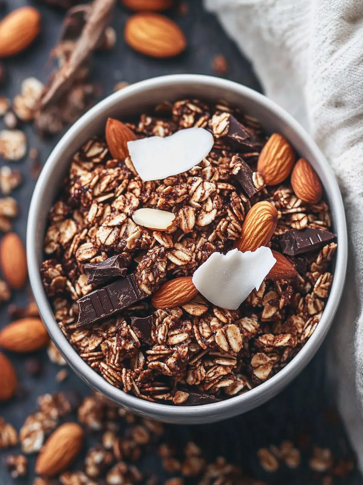 Indulge in Chunky Almond Coconut Chocolate Granola Delight 3 Chunky Almond Coconut Chocolate Granola